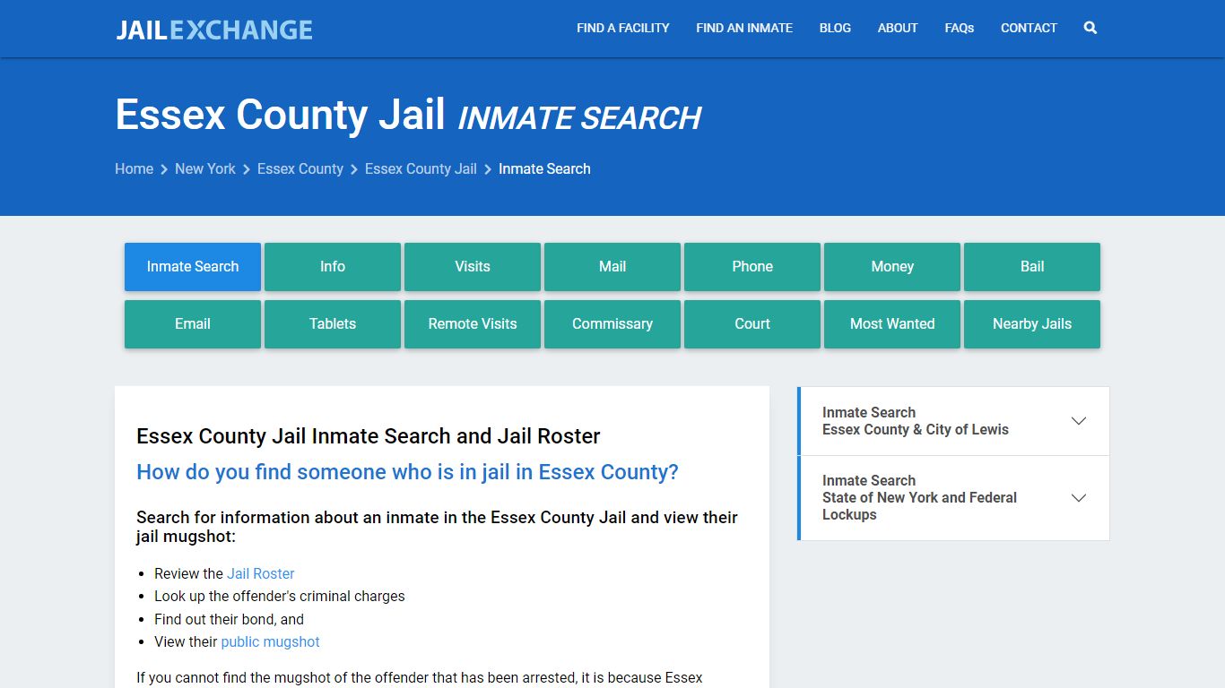 Inmate Search: Roster & Mugshots - Essex County Jail, NY